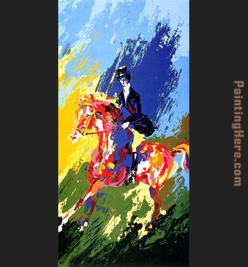 The Equestrianne painting - Leroy Neiman The Equestrianne art painting